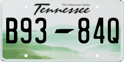 TN license plate B9384Q