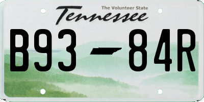 TN license plate B9384R