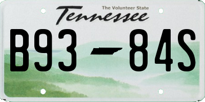 TN license plate B9384S