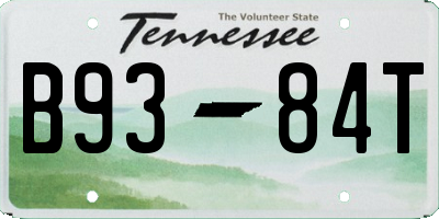 TN license plate B9384T