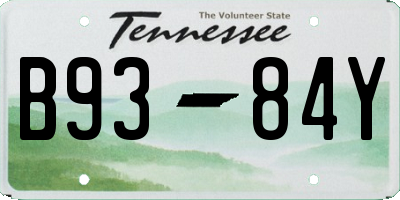 TN license plate B9384Y