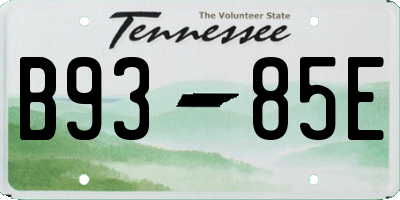 TN license plate B9385E