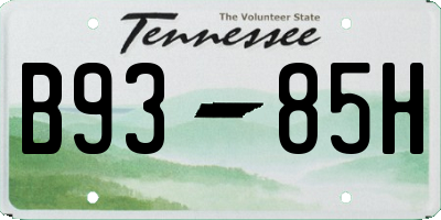 TN license plate B9385H