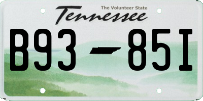 TN license plate B9385I