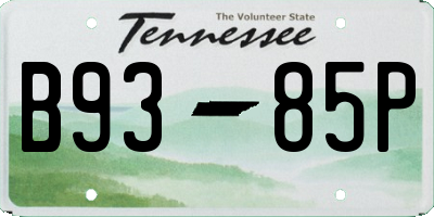 TN license plate B9385P