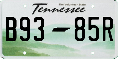 TN license plate B9385R