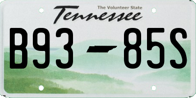 TN license plate B9385S