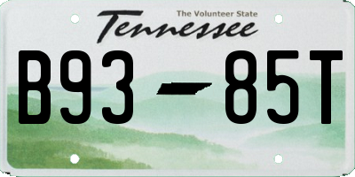 TN license plate B9385T