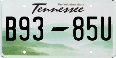 TN license plate B9385U