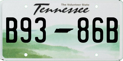 TN license plate B9386B