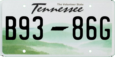 TN license plate B9386G