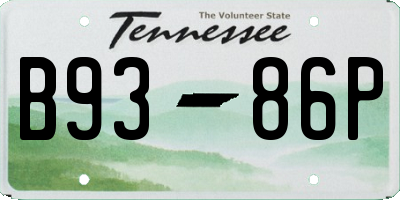 TN license plate B9386P