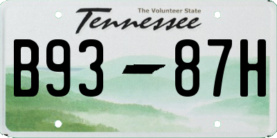 TN license plate B9387H