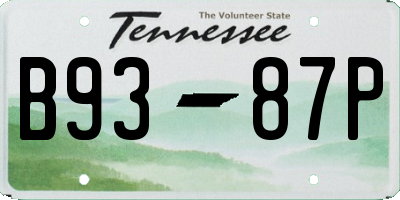 TN license plate B9387P
