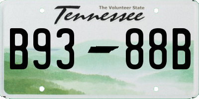 TN license plate B9388B