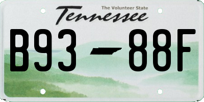 TN license plate B9388F
