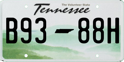TN license plate B9388H