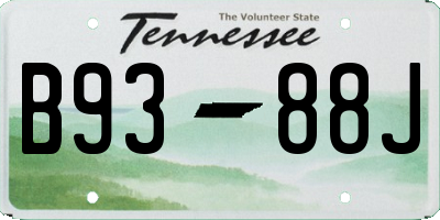 TN license plate B9388J