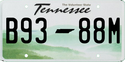 TN license plate B9388M