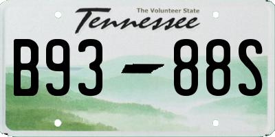TN license plate B9388S