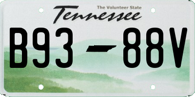 TN license plate B9388V