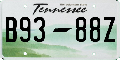 TN license plate B9388Z