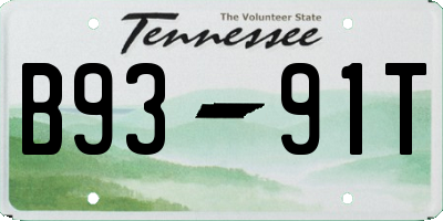 TN license plate B9391T