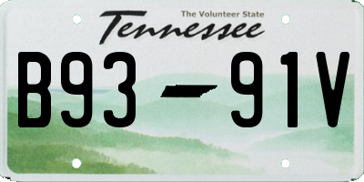 TN license plate B9391V
