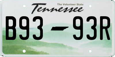 TN license plate B9393R
