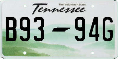 TN license plate B9394G