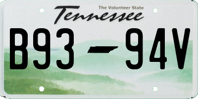 TN license plate B9394V