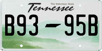 TN license plate B9395B