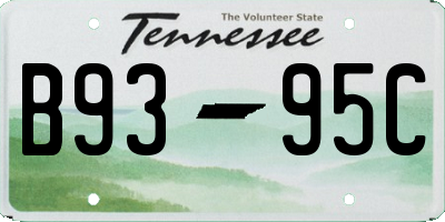 TN license plate B9395C