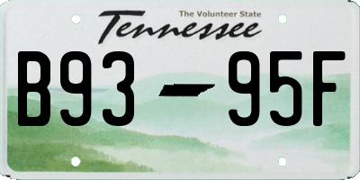TN license plate B9395F