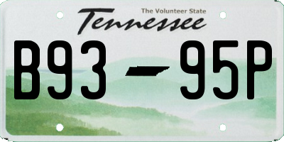 TN license plate B9395P