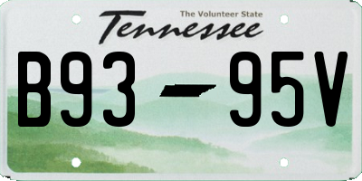 TN license plate B9395V