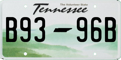 TN license plate B9396B
