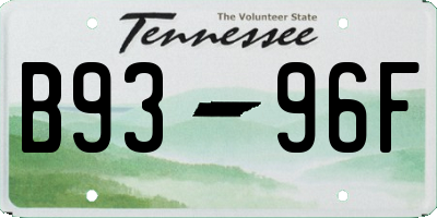 TN license plate B9396F