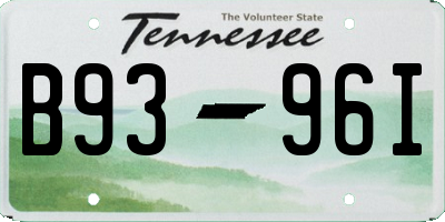 TN license plate B9396I
