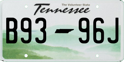 TN license plate B9396J