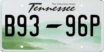 TN license plate B9396P