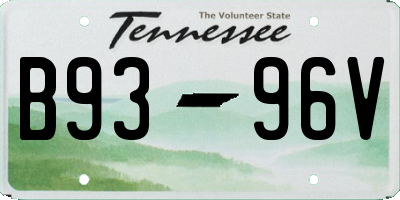 TN license plate B9396V