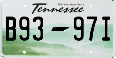 TN license plate B9397I