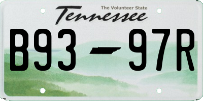 TN license plate B9397R