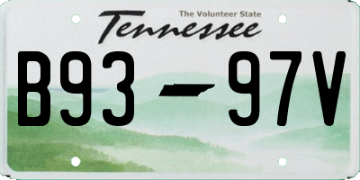 TN license plate B9397V