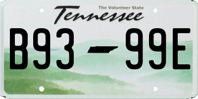 TN license plate B9399E