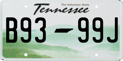 TN license plate B9399J