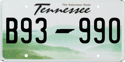 TN license plate B9399O