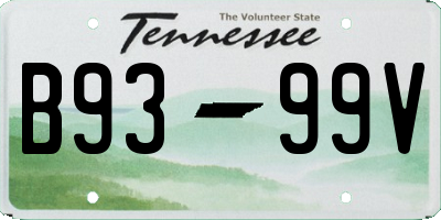 TN license plate B9399V