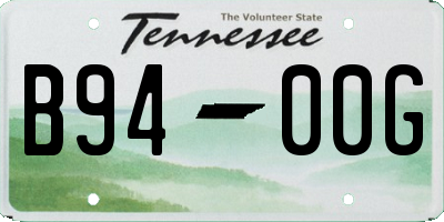 TN license plate B9400G